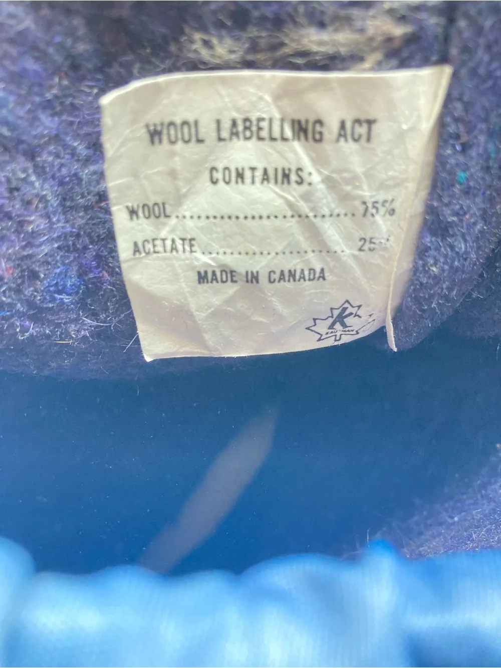 Vintage Sorel Acadian Kaufman Canada Blue Snow Boots Wool Lined Size 11